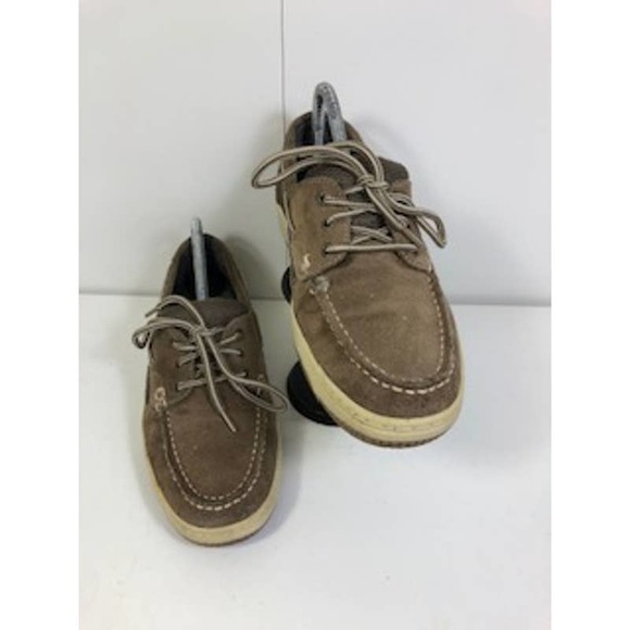 The Leather Collection Round Toe Low Top Lace-Up Boating Shoe Brown Mens US 7.5 - Picture 2 of 7